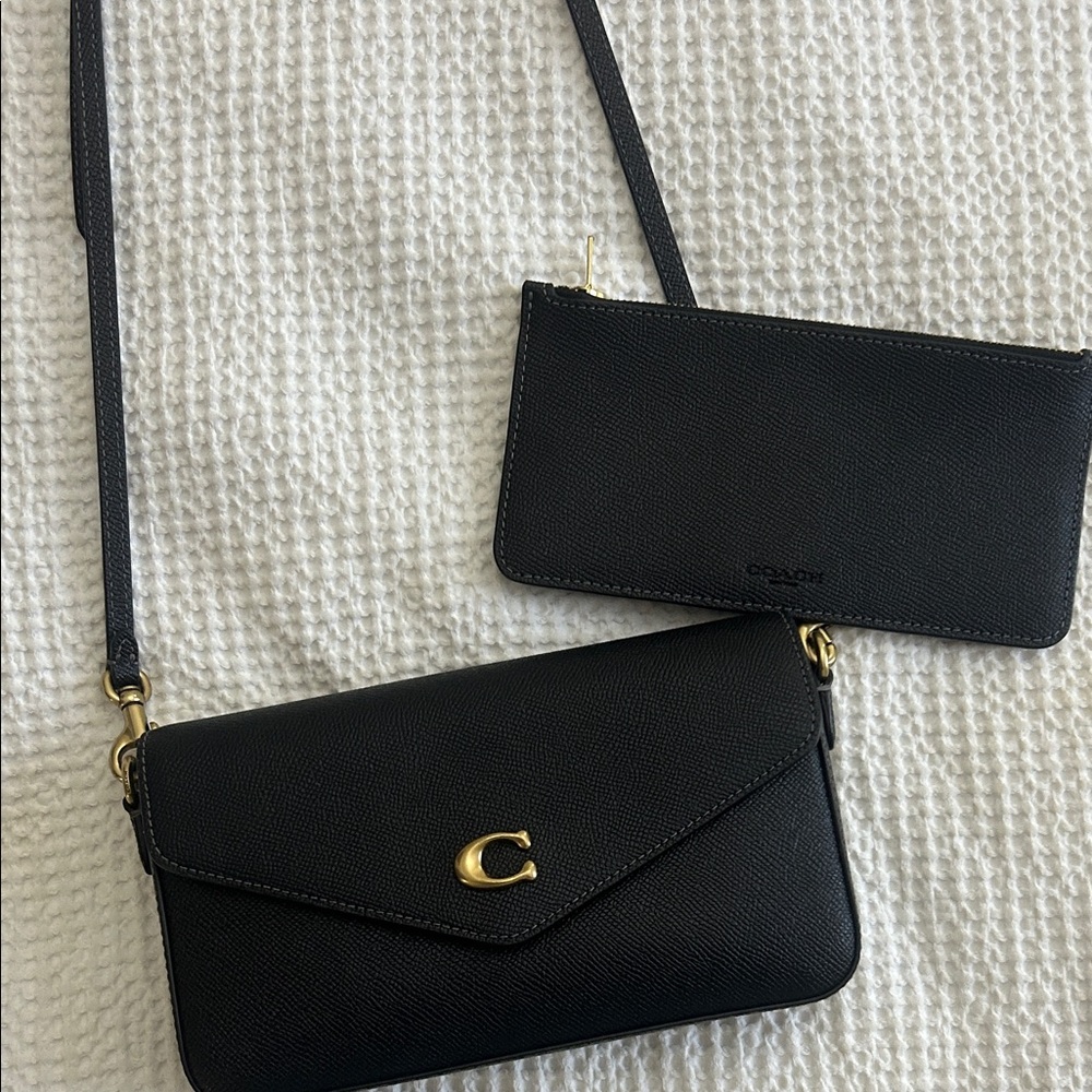 Coach Black Crossbody Bag with Gold Accents